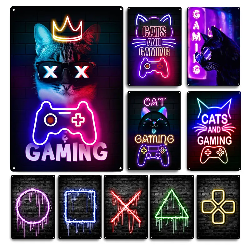 Gaming Cat Metal Sign Savage G - Retro Gaming Cafe recension och pris