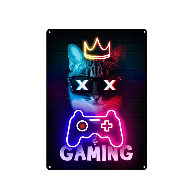 Gaming Cat Metal Sign Savage G - Retro Gaming Cafe recension och pris