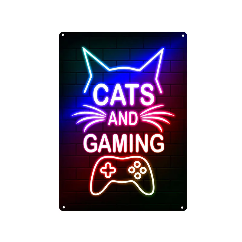 Gaming Cat Metal Sign Savage G - Retro Gaming Cafe recension och pris