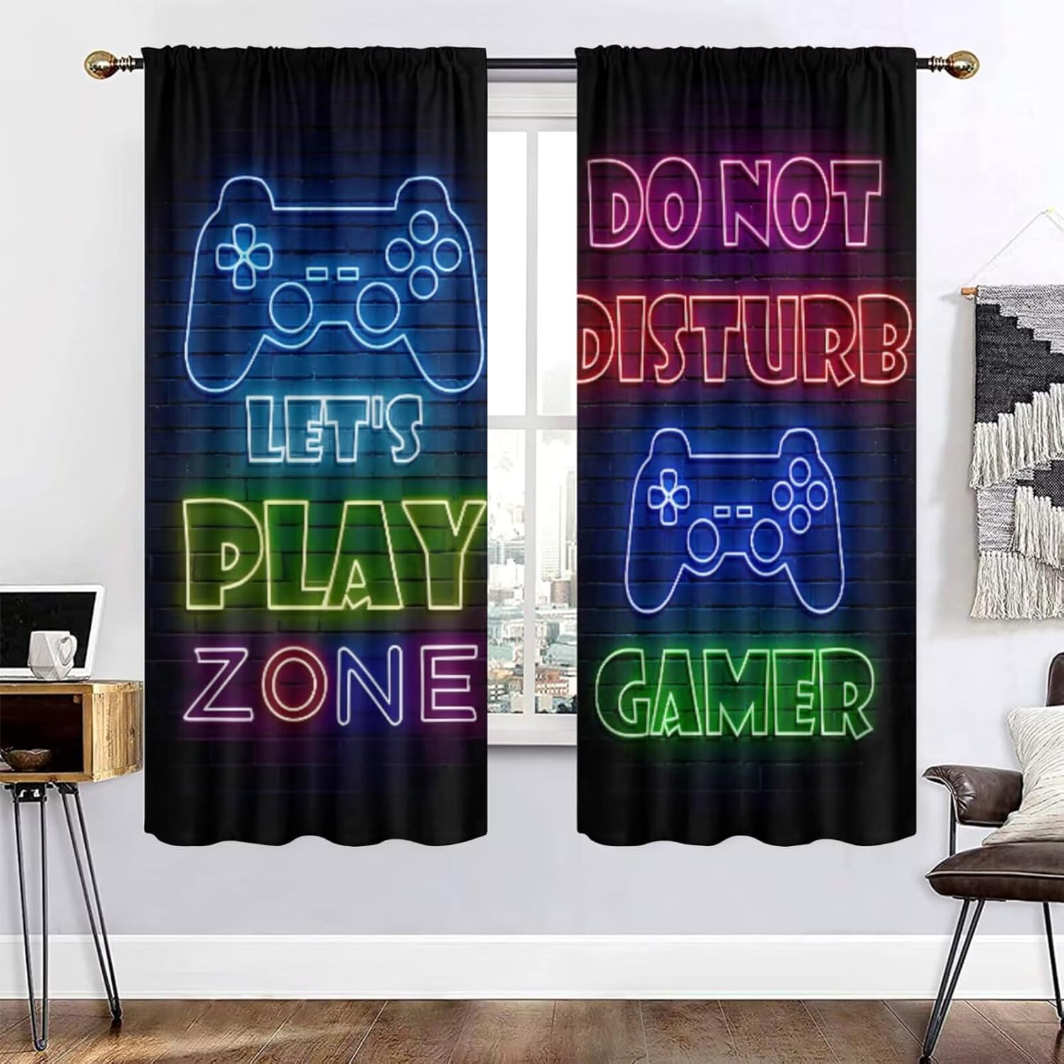 Gaming Gamer Curtain Curtains  - Retro Gaming Cafe recension och pris