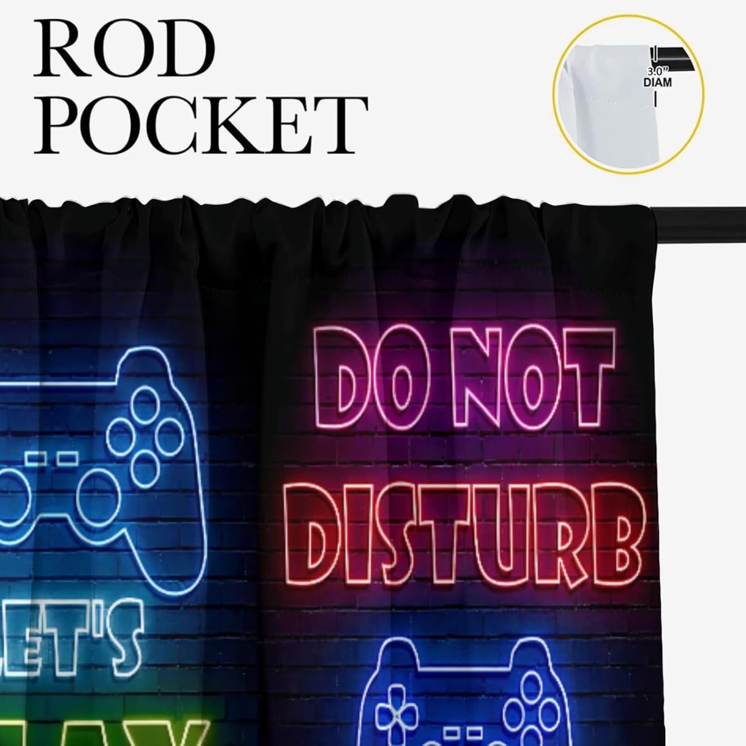 Gaming Gamer Curtain Curtains  - Retro Gaming Cafe recension och pris