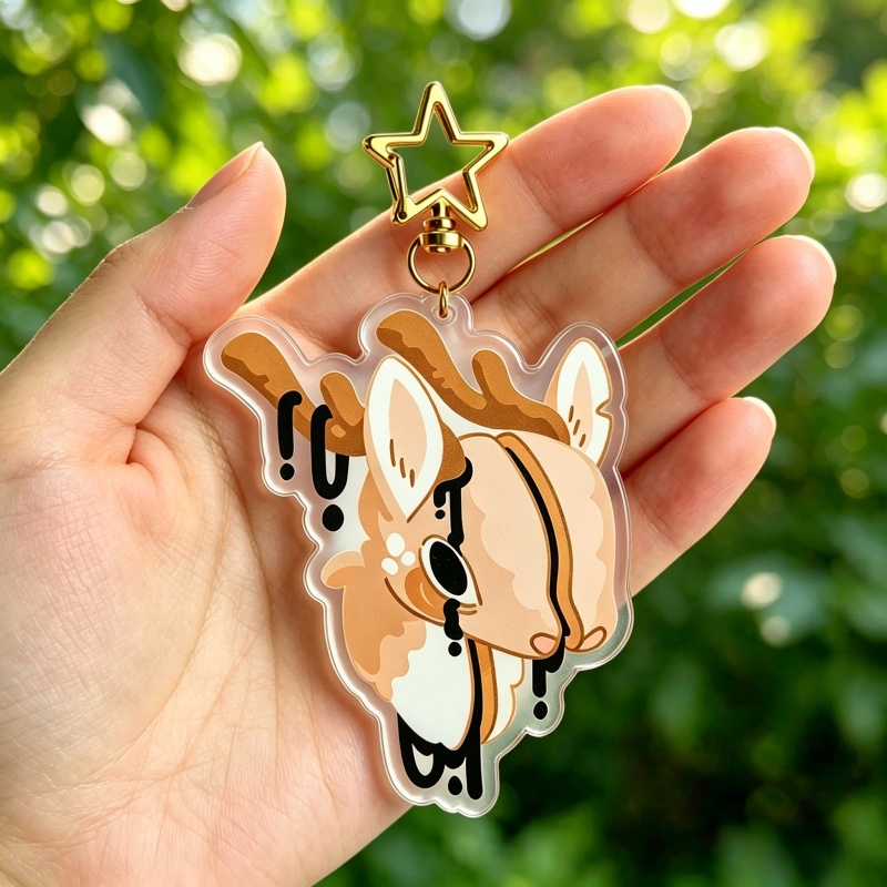 Dripping Gore Deer Acrylic Key - Retro Gaming Keychain recension och pris