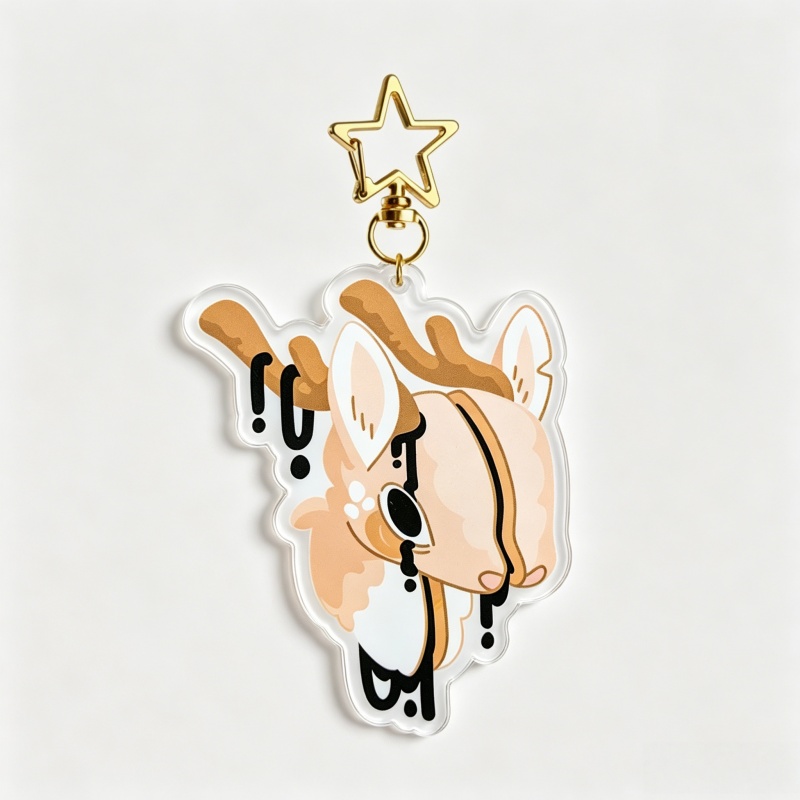 Dripping Gore Deer Acrylic Key - Retro Gaming Keychain recension och pris