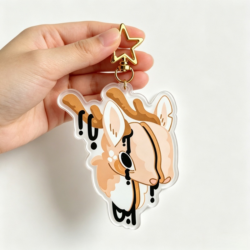 Dripping Gore Deer Acrylic Key - Retro Gaming Keychain recension och pris