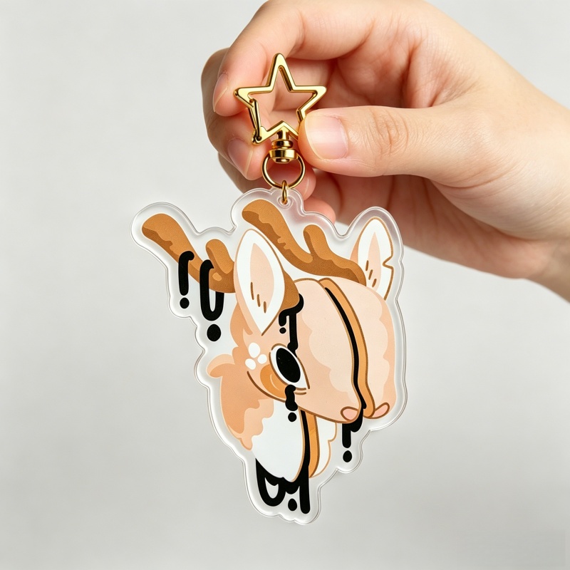 Dripping Gore Deer Acrylic Key - Retro Gaming Keychain recension och pris