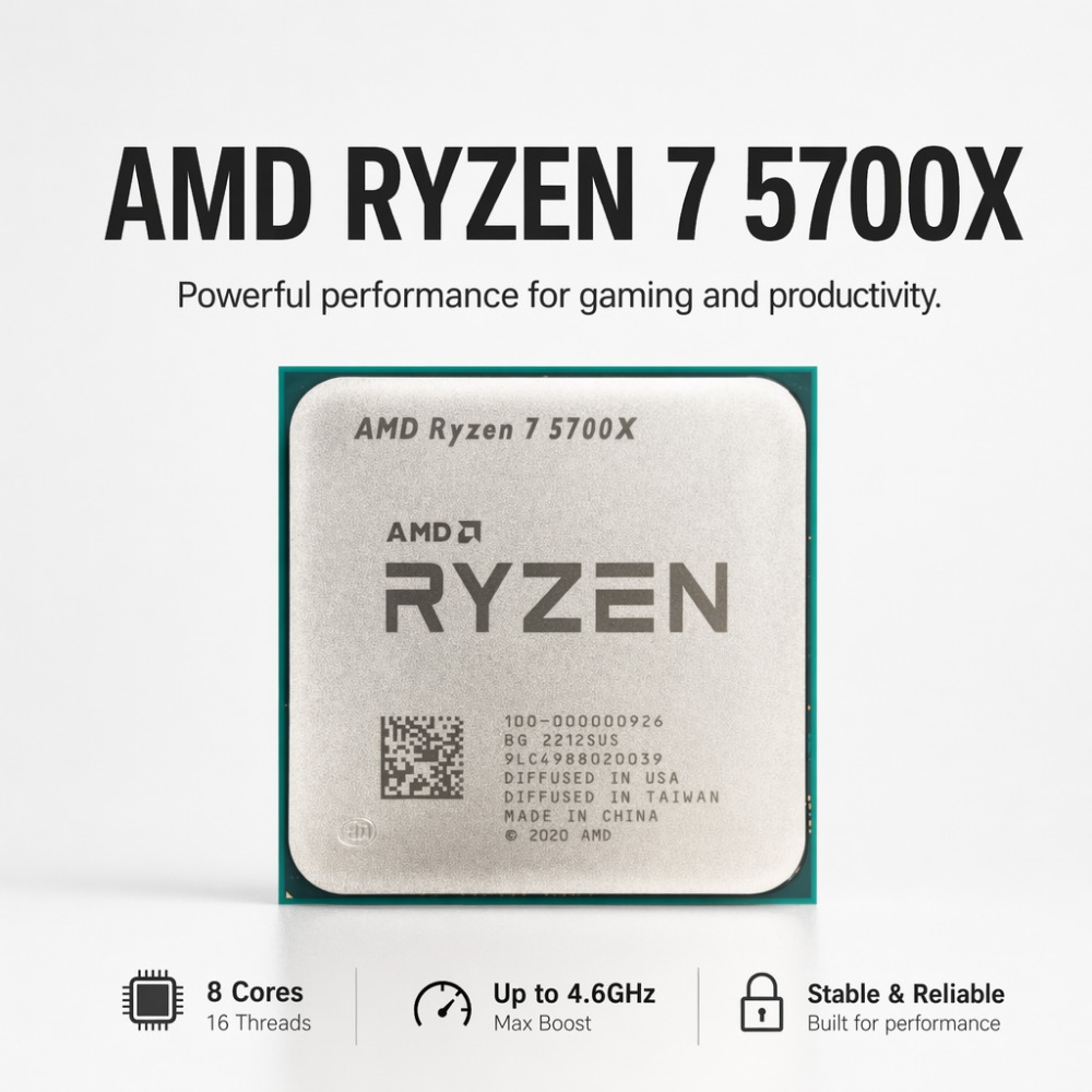 7NM AMD Ryzen 7 5700X AM4 CPU  - Amd Cpu Ryzen 7 recension och pris