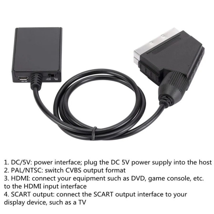 HDMI-Compatible to Scart Conve - Scart To Hdmi recension och pris