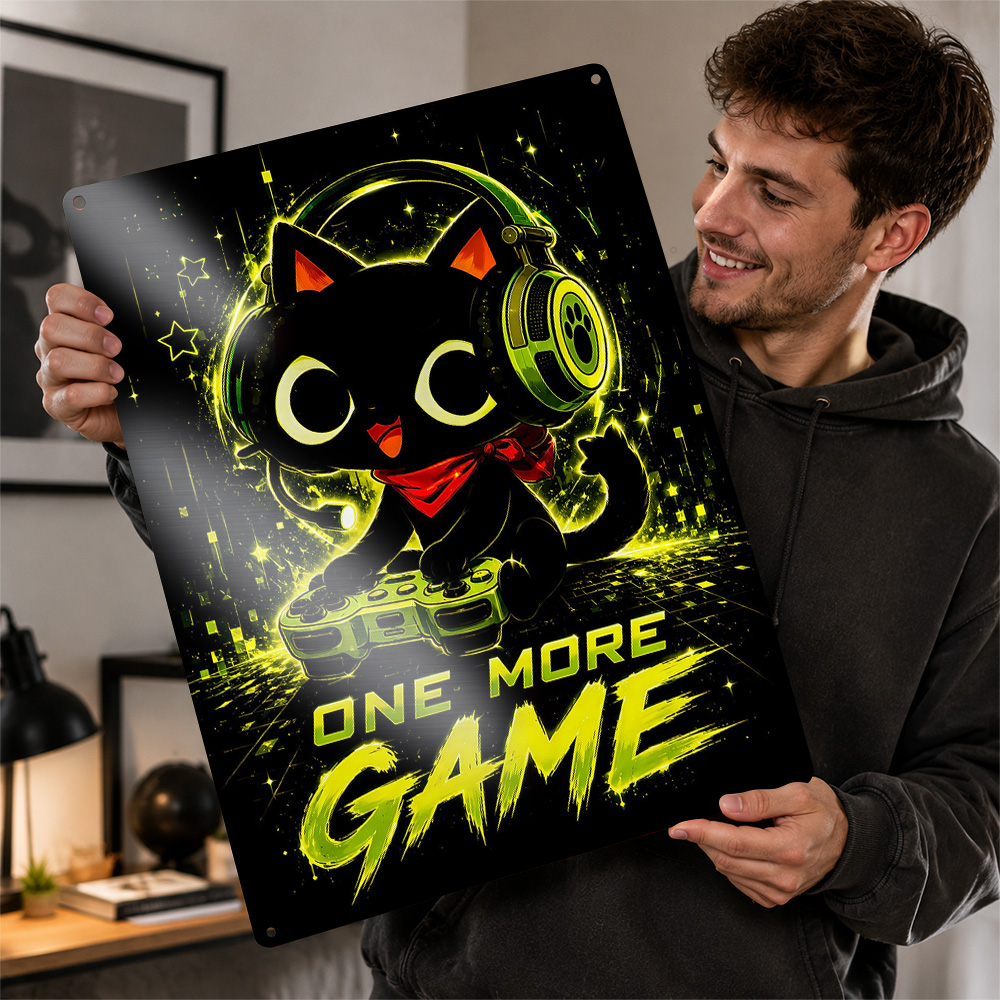 Cute Gaming Cat One More Game  - Retro Gaming Cafe recension och pris