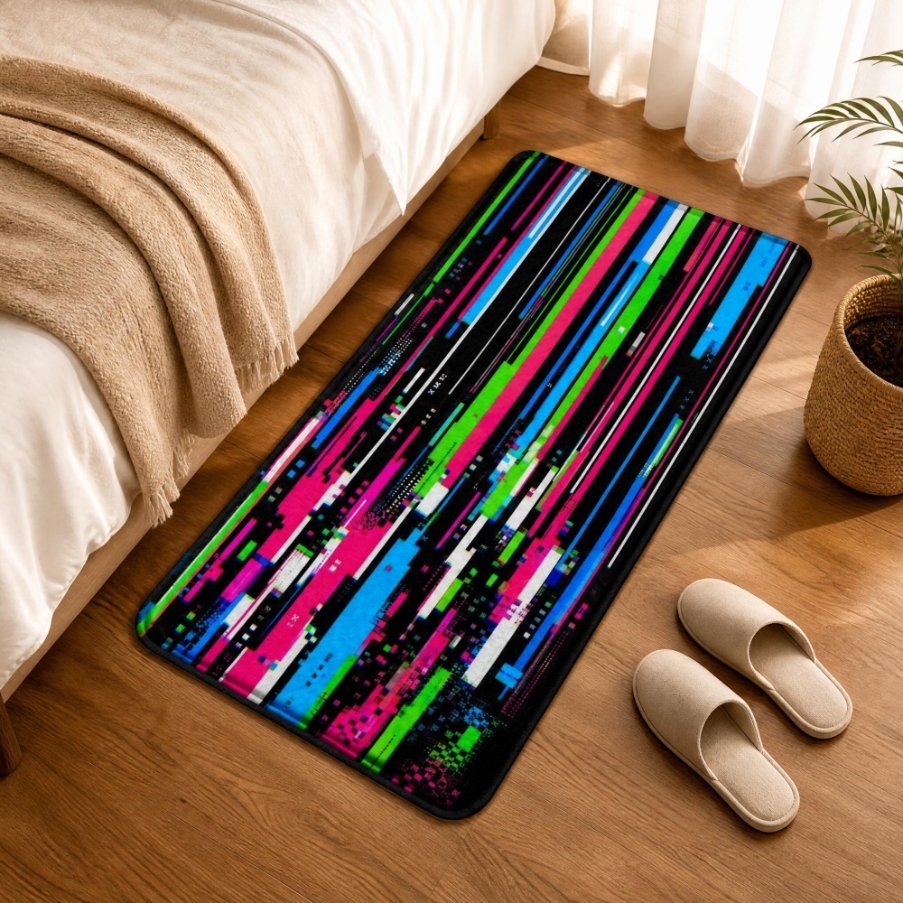 Cyberpunk Glitch Colorful Vert - Retro Gaming Rug recension och pris