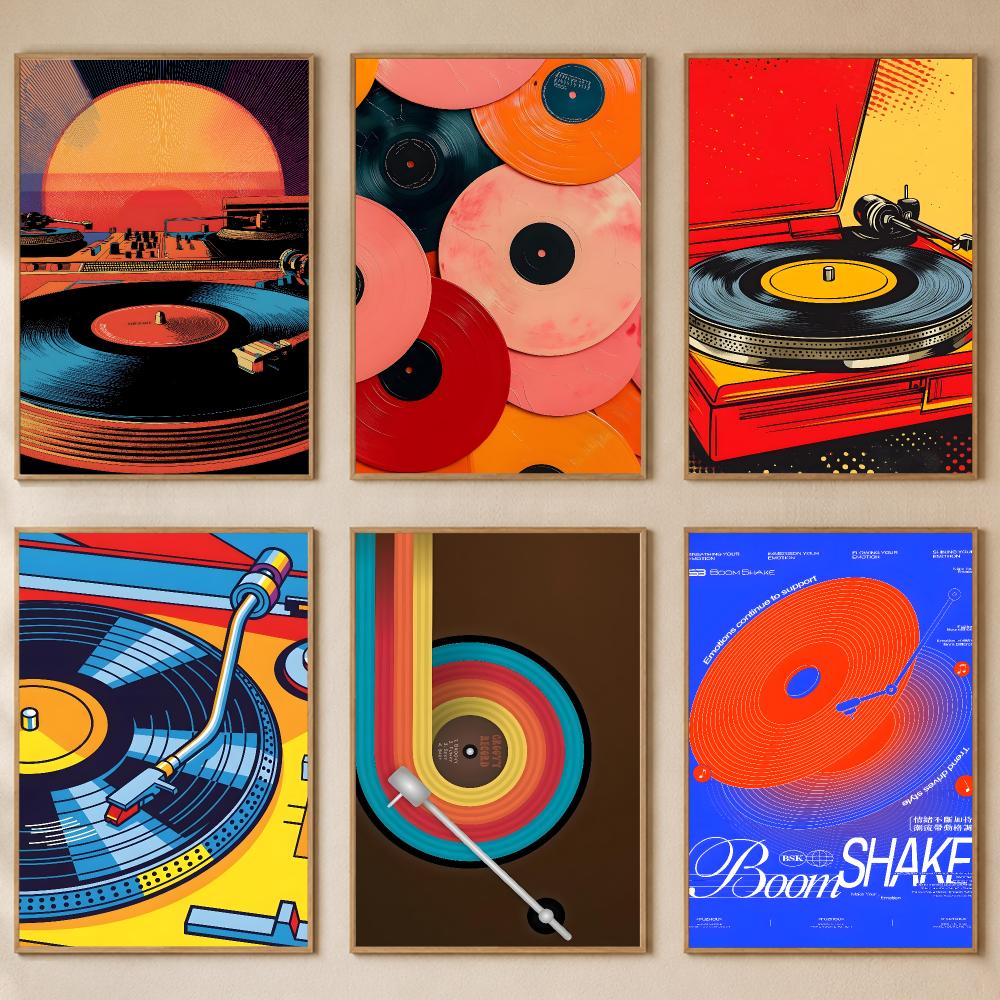 Retro Colorful Record Player P - Retro Gaming Cafe recension och pris