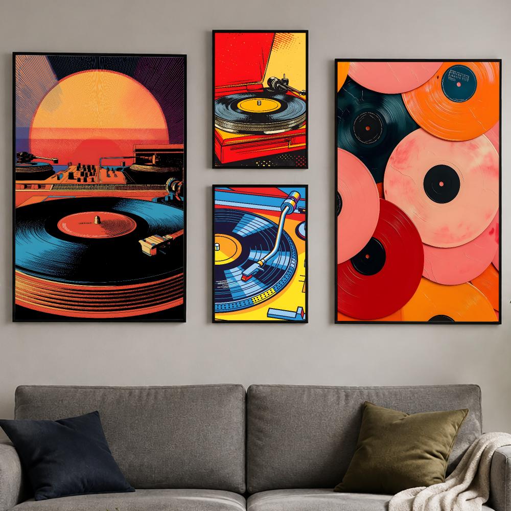 Retro Colorful Record Player P - Retro Gaming Cafe recension och pris