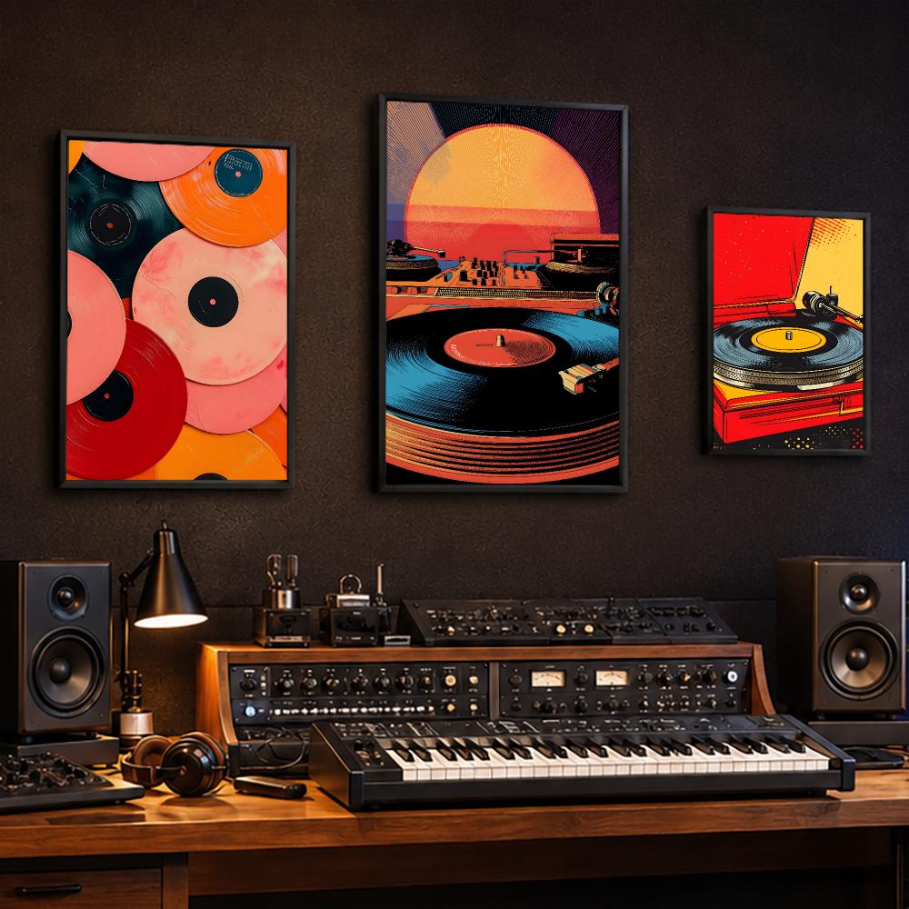 Retro Colorful Record Player P - Retro Gaming Cafe recension och pris