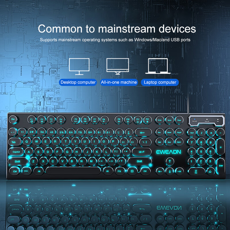EWEADN Typewriter Gaming Keybo - Retro Gaming Com recension och pris