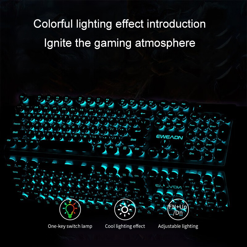 EWEADN Typewriter Gaming Keybo - Retro Gaming Com recension och pris
