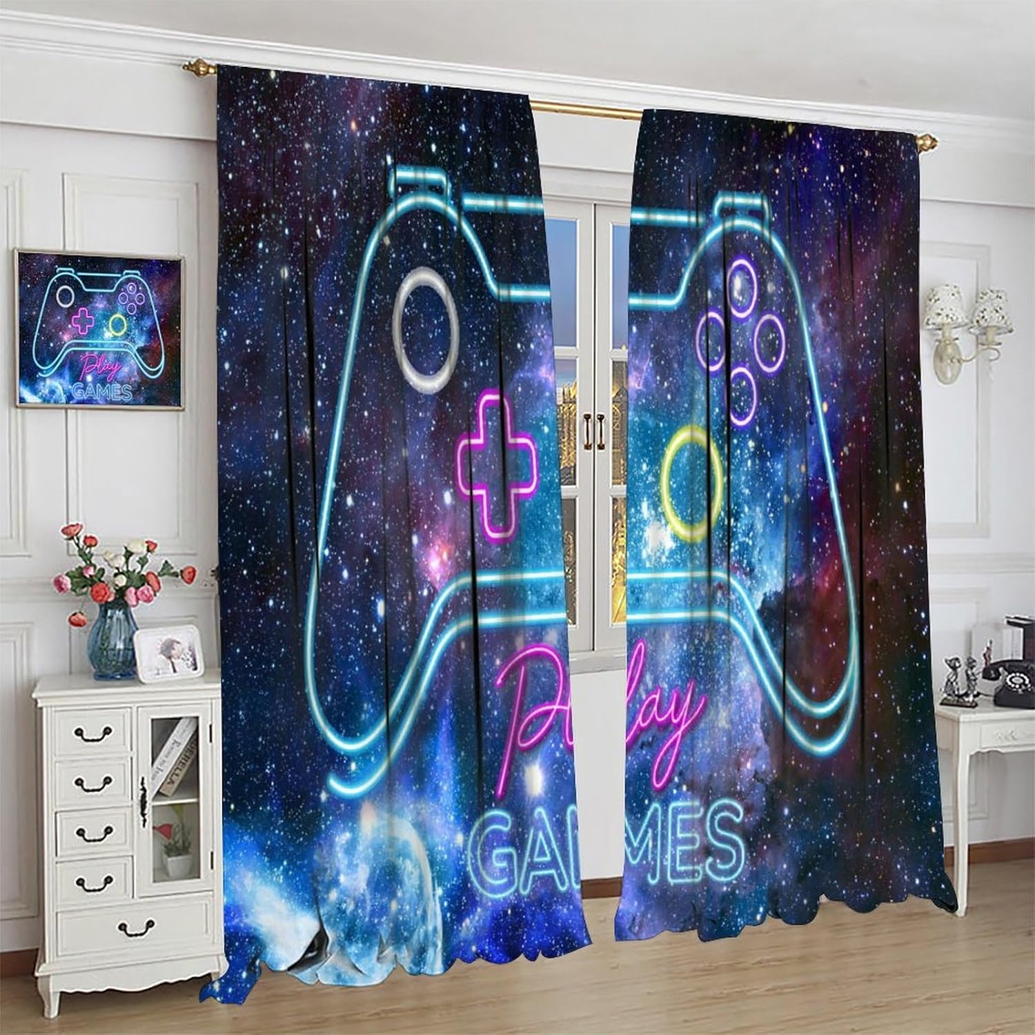 Gaming Blackout Curtains Retro - Retro Gaming Cafe recension och pris
