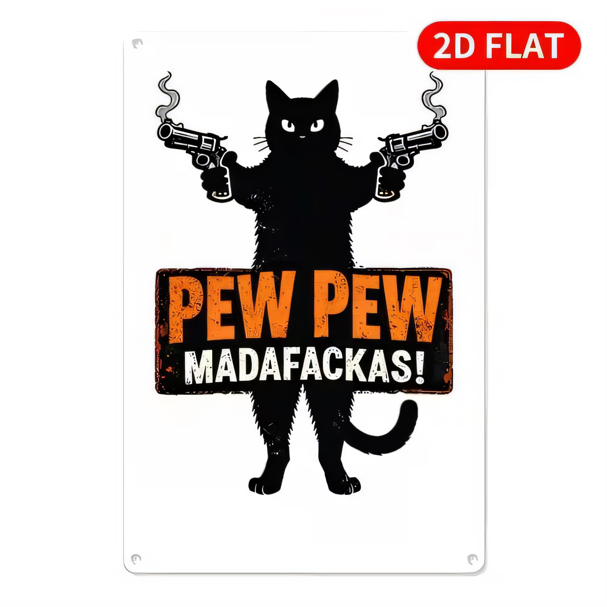 Tin Sign  Pew Pew Madafakkas F - Retro Gaming Gun recension och pris