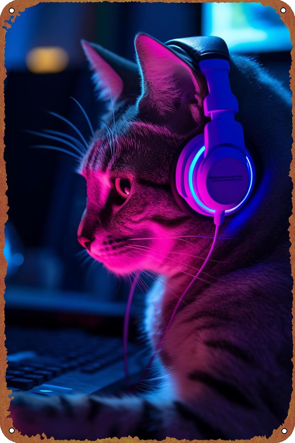 Gaming Cat Game Poster Metal P - Retro Gaming Cafe recension och pris