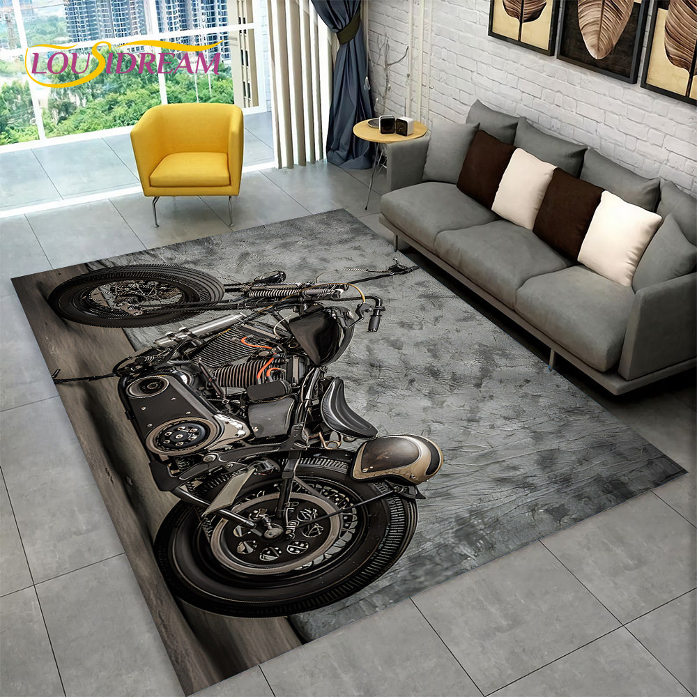 3D Retro Vintage Motorcycle Ar - Retro Gaming Rug recension och pris