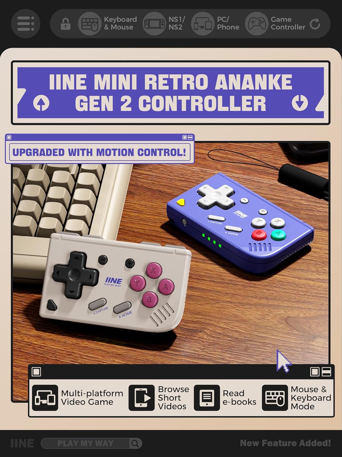 Mini Retro Game Controller,Poc - Retro Gaming Keychain recension och pris