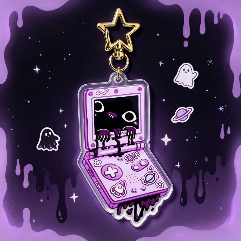 Creepy Game Console Acrylic Ke - Retro Gaming Keychain recension och pris