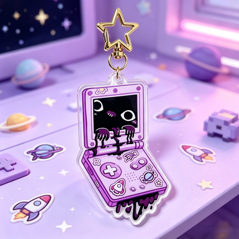 Creepy Game Console Acrylic Ke - Retro Gaming Keychain recension och pris