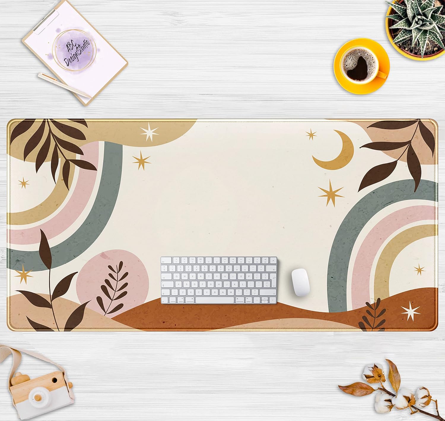 Abstract Retro Boho Desk Mat – - Retro Gaming Theme recension och pris