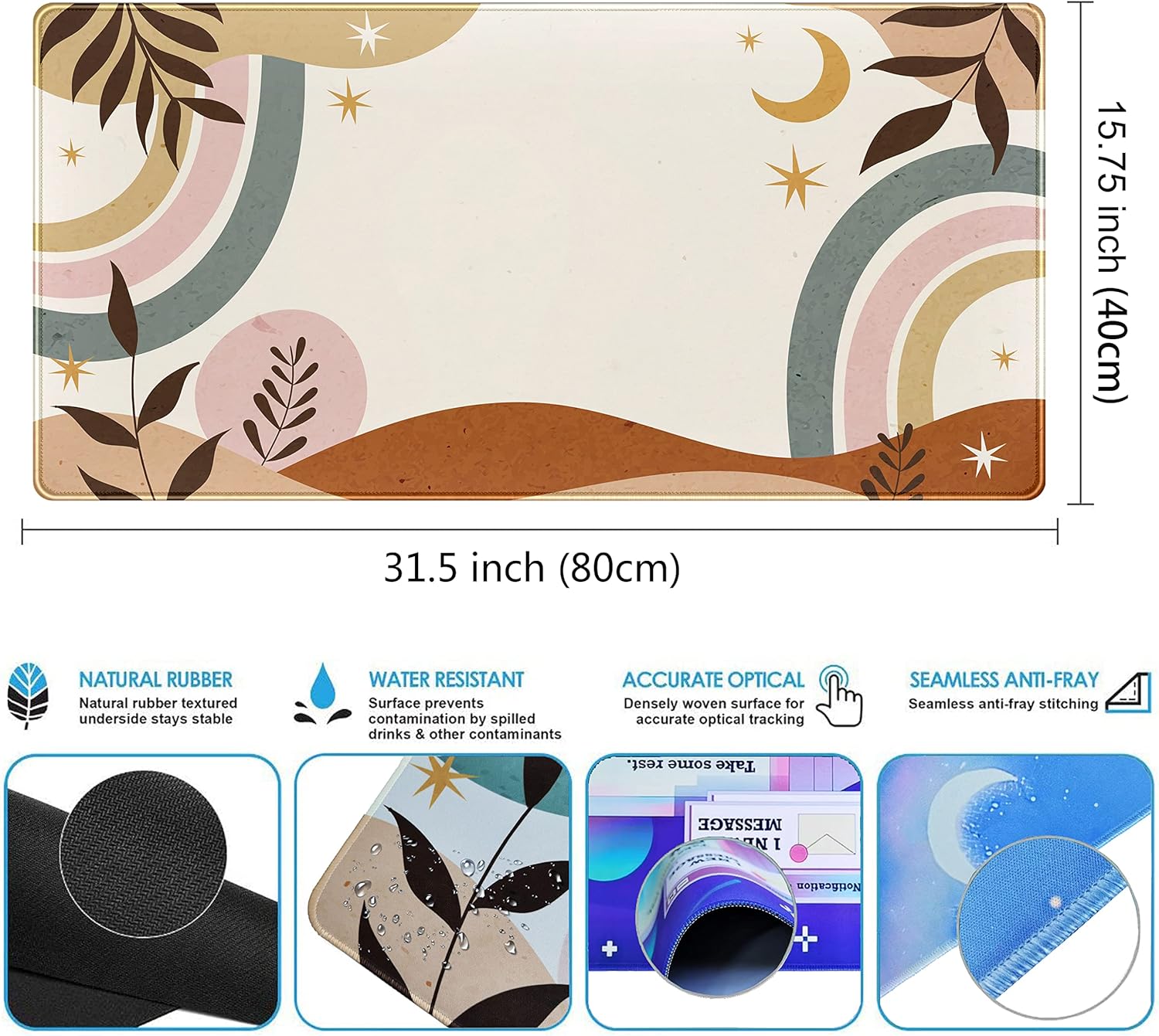 Abstract Retro Boho Desk Mat – - Retro Gaming Theme recension och pris
