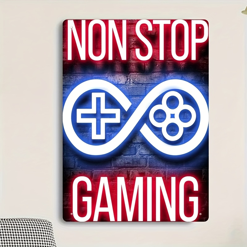 Retro Metal Tinplate Wall Art  - Retro Gaming Cafe recension och pris