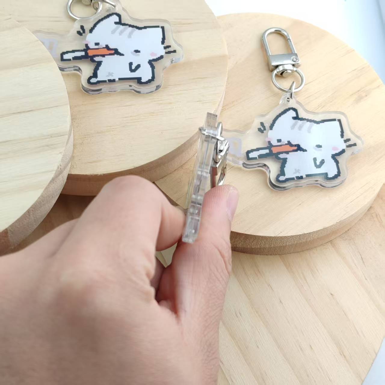 2d Flat Pixel Cat Keychain - G - Retro Gaming Keychain recension och pris