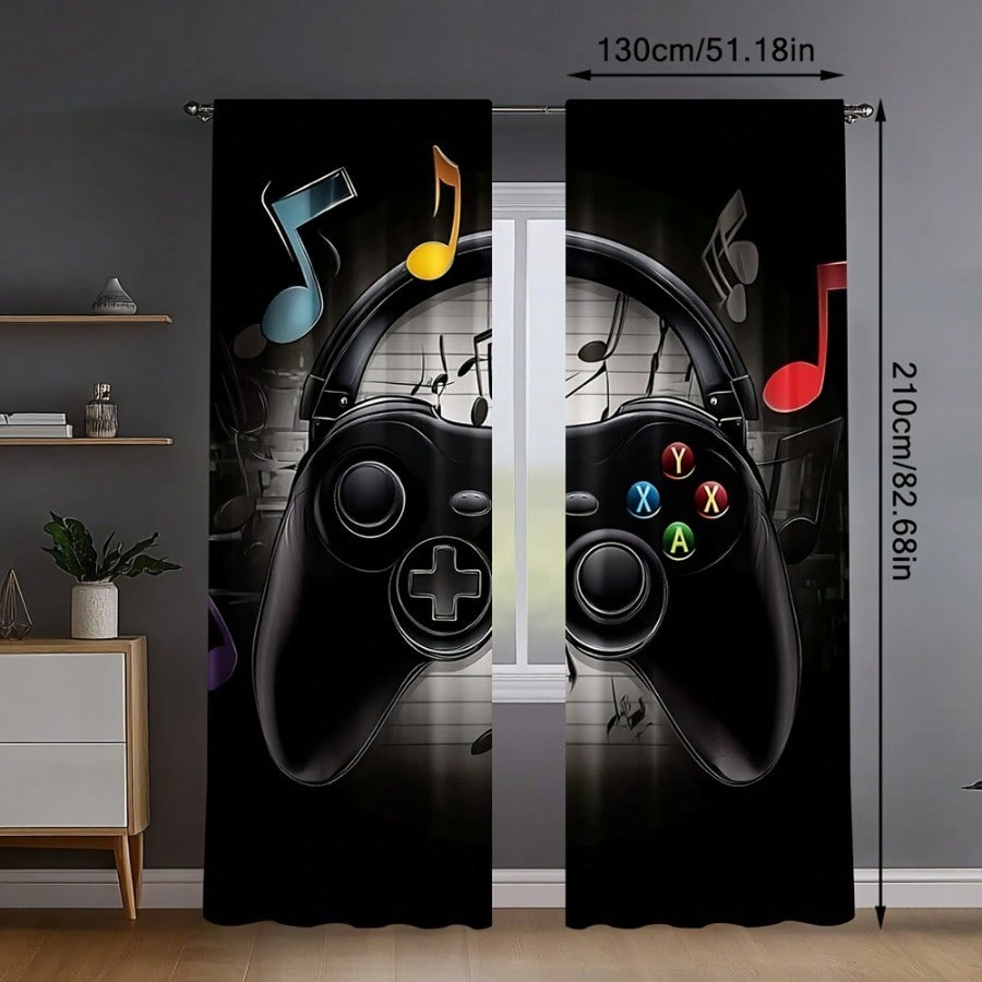 2pcs Retro Gaming Room Curtain - Retro Gaming Cafe recension och pris